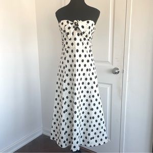 SEZANE Beatriz black and white polka-dot dress